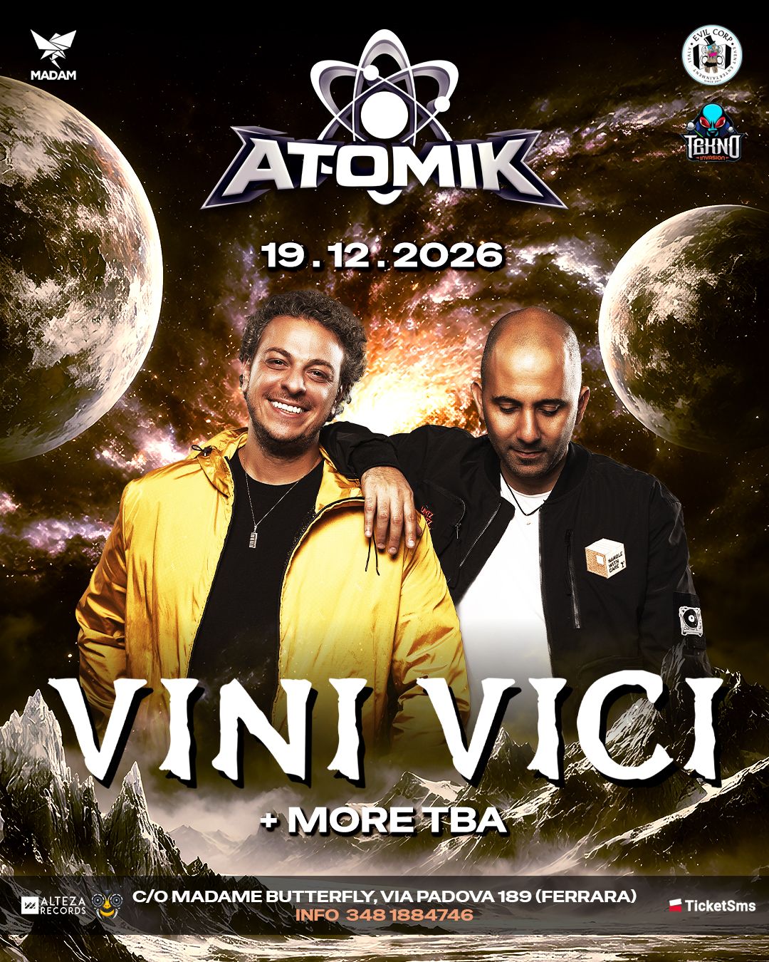 Vini Vici – Psy Trance – 19 Dicembre 2026 – MaDaM Ferrara