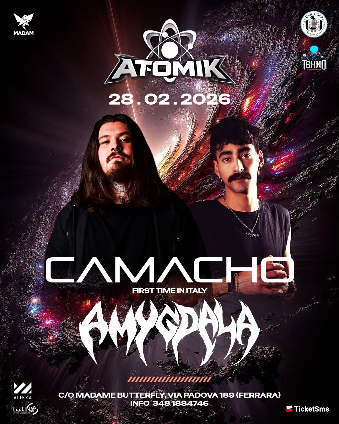 ATOMIK – Henrique Camacho & Amygdala – 28 Febbraio 2026 – MaDaM Ferrara