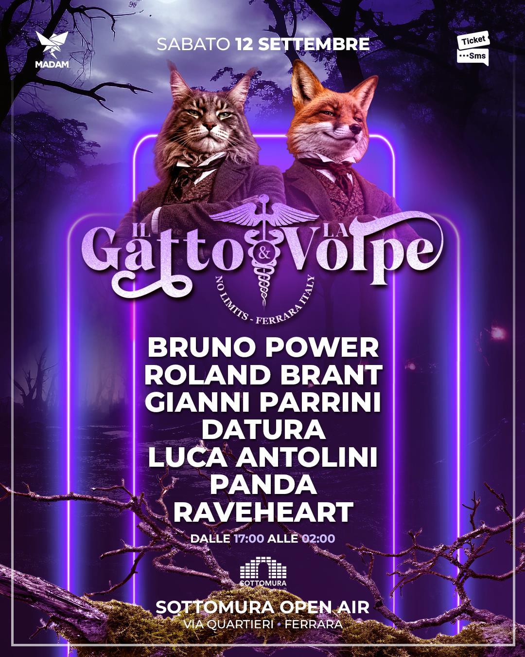 Il Gatto e la Volpe al Sottomura Open Air Ferrara il 12 settembre 2026