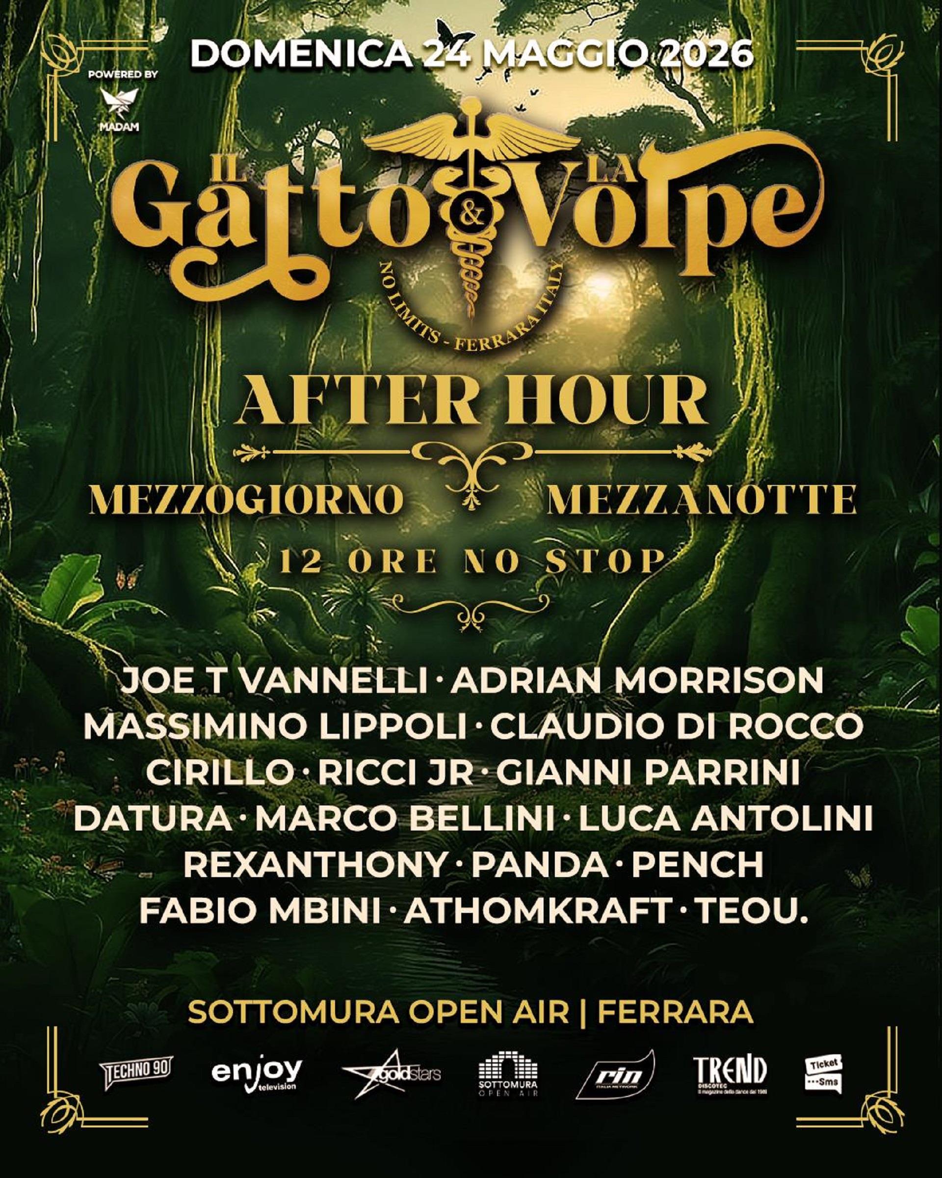Il Gatto e la Volpe – Mezzogiorno Mezzanotte – 24 Maggio 2026 – Sottomura Open Air Ferrara
