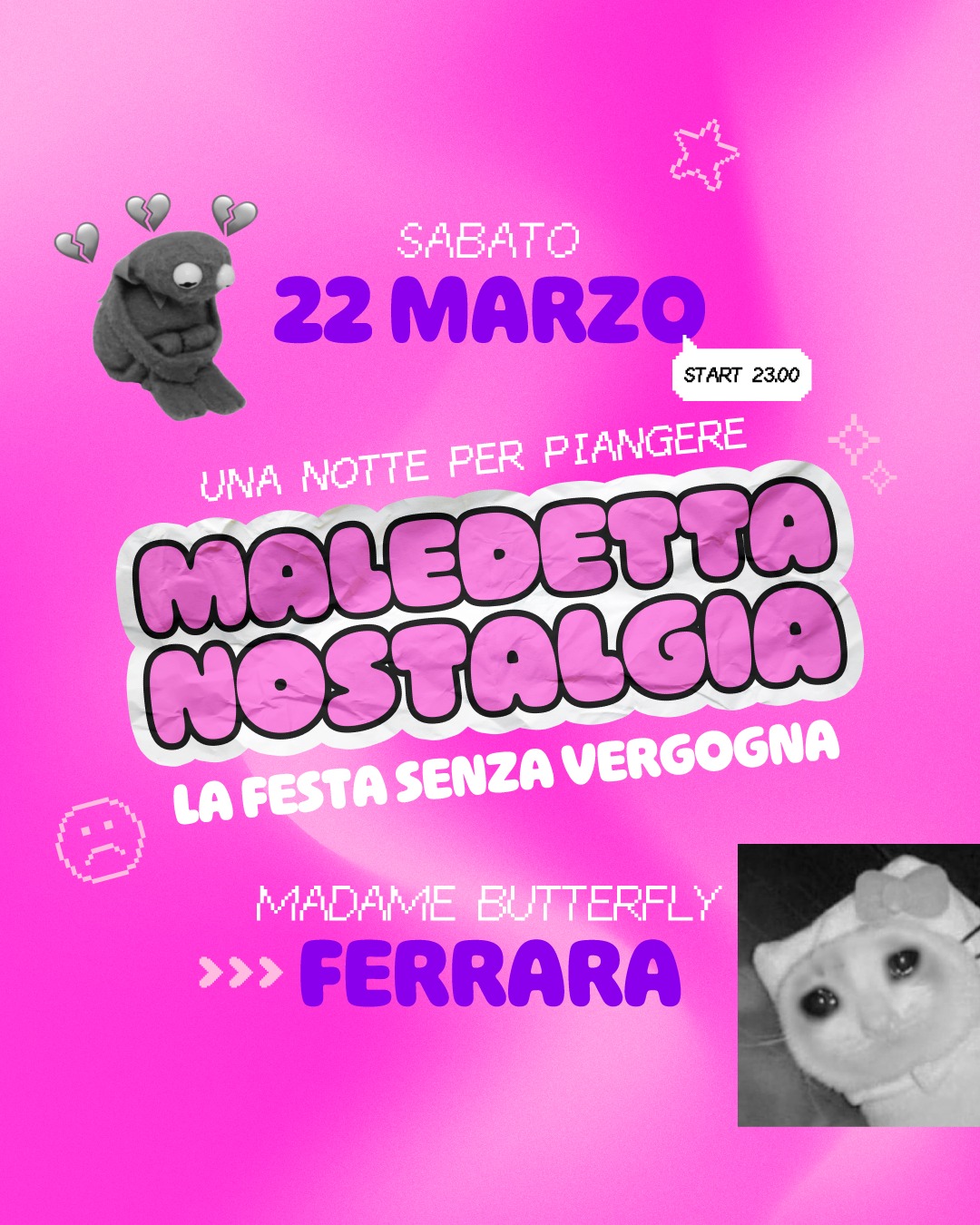 Maledetta Nostalgia al Madame Butterfly sabato 22 marzo 2025